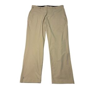 NOBULL Mens Performance Chino Pants Sand Tan Stretch Golf Trousers 38 x 32